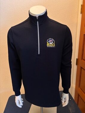 Nice mens medium Straight Down waffle quarter zip golf jacket with logo